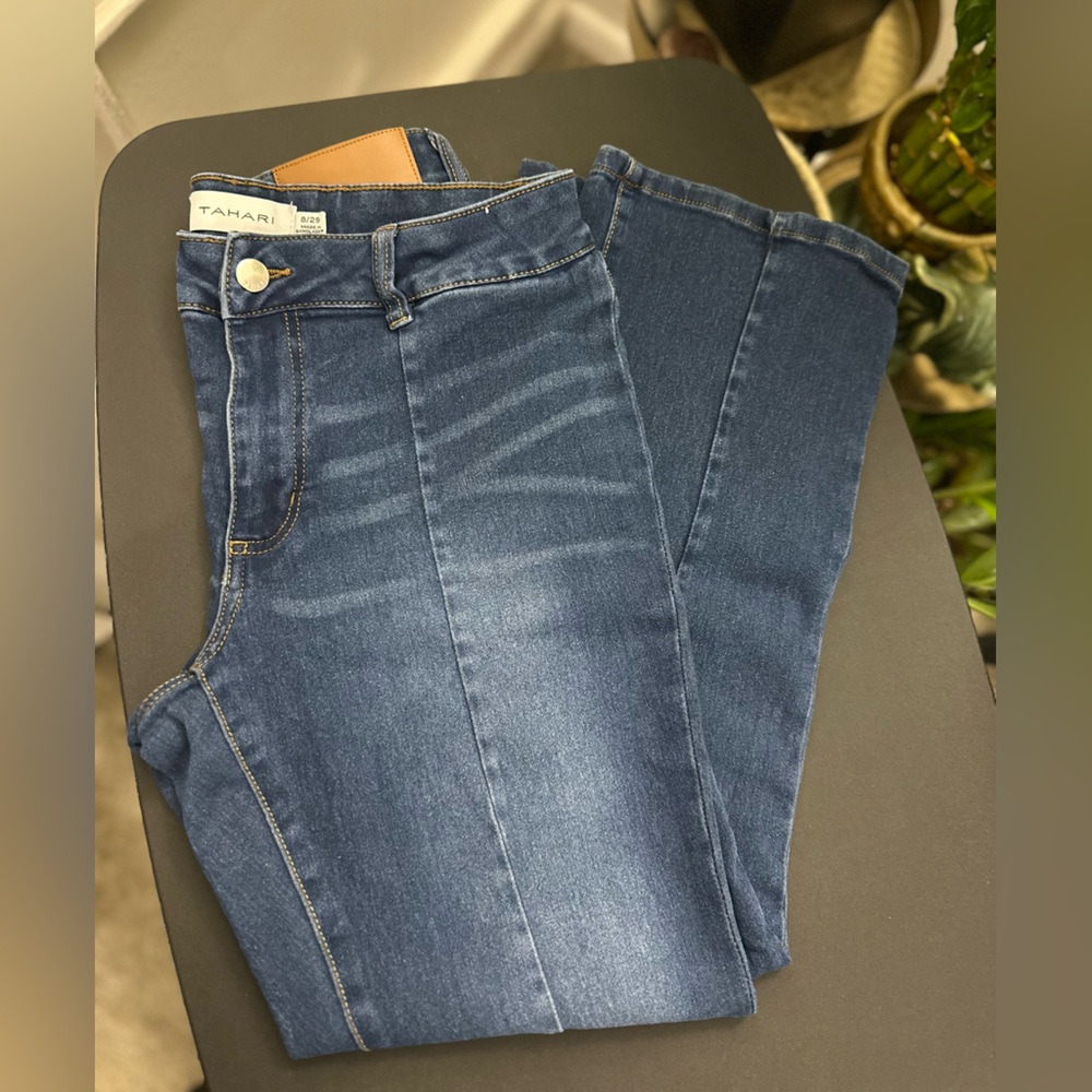 Blue Boot Leg Tahari Dark Blue Jeans - Picture 3 of 8
